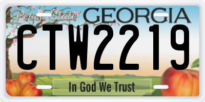 GA license plate CTW2219