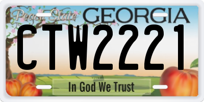GA license plate CTW2221