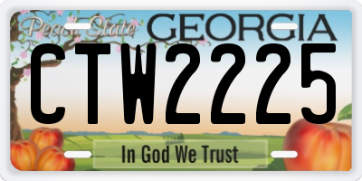 GA license plate CTW2225