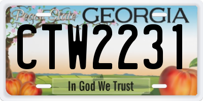 GA license plate CTW2231
