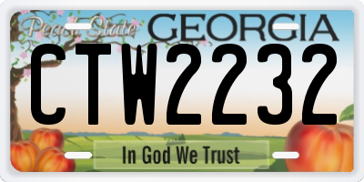GA license plate CTW2232