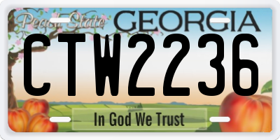 GA license plate CTW2236