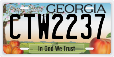 GA license plate CTW2237