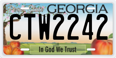 GA license plate CTW2242