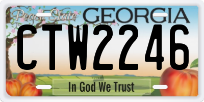 GA license plate CTW2246