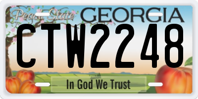 GA license plate CTW2248
