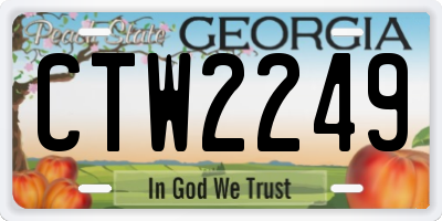 GA license plate CTW2249