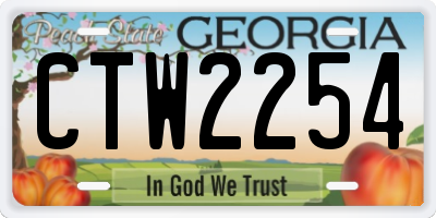 GA license plate CTW2254