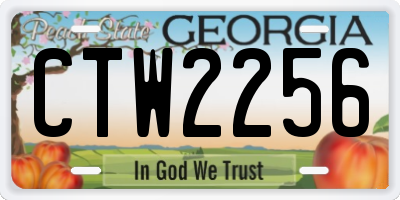 GA license plate CTW2256