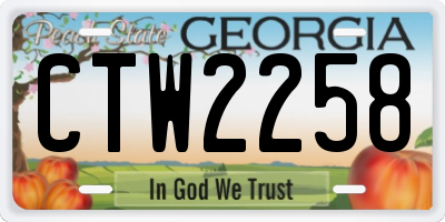 GA license plate CTW2258