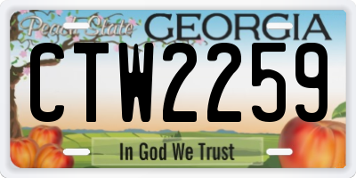 GA license plate CTW2259