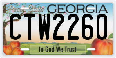 GA license plate CTW2260