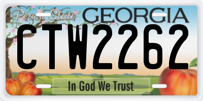 GA license plate CTW2262