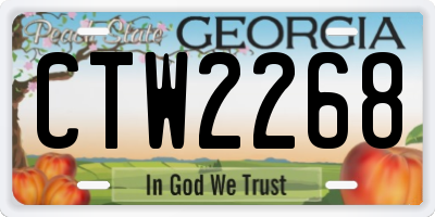 GA license plate CTW2268