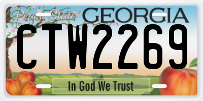 GA license plate CTW2269