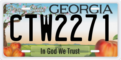GA license plate CTW2271