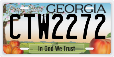 GA license plate CTW2272