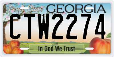 GA license plate CTW2274