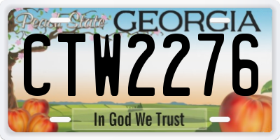 GA license plate CTW2276