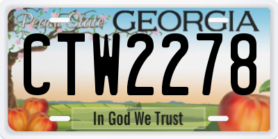 GA license plate CTW2278