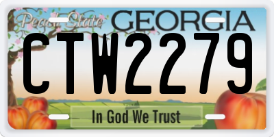 GA license plate CTW2279
