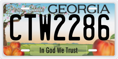 GA license plate CTW2286