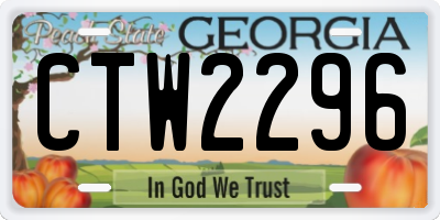 GA license plate CTW2296