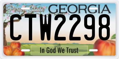 GA license plate CTW2298