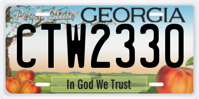 GA license plate CTW2330