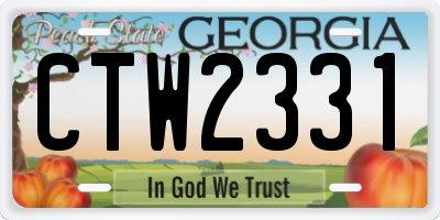 GA license plate CTW2331