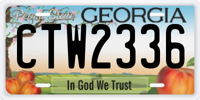 GA license plate CTW2336