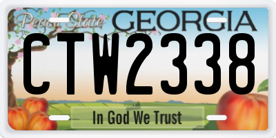 GA license plate CTW2338