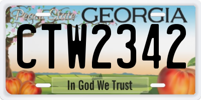 GA license plate CTW2342