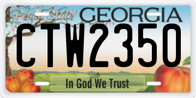 GA license plate CTW2350
