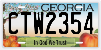 GA license plate CTW2354