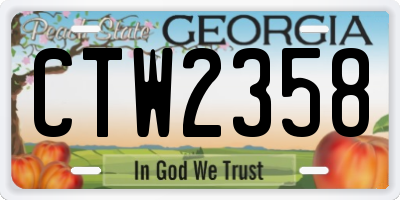 GA license plate CTW2358