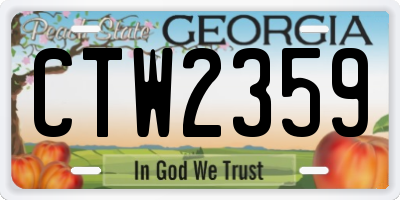 GA license plate CTW2359