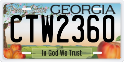 GA license plate CTW2360