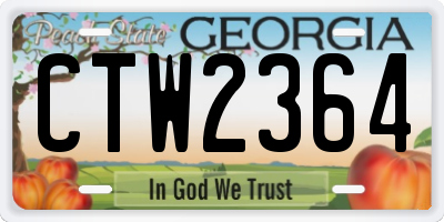 GA license plate CTW2364