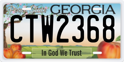 GA license plate CTW2368