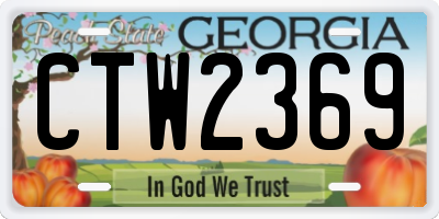 GA license plate CTW2369