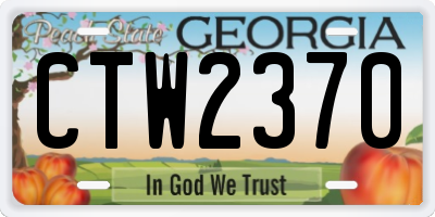 GA license plate CTW2370