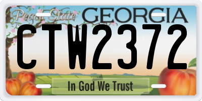 GA license plate CTW2372