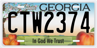 GA license plate CTW2374