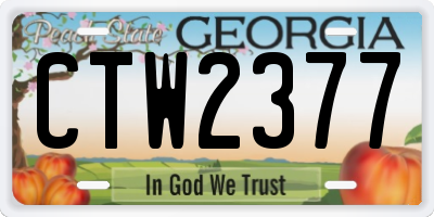GA license plate CTW2377