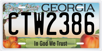 GA license plate CTW2386