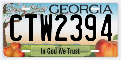 GA license plate CTW2394