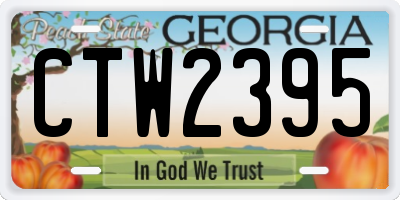 GA license plate CTW2395