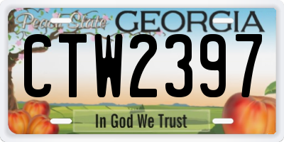 GA license plate CTW2397