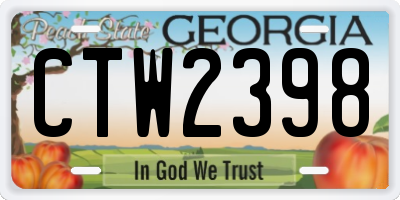 GA license plate CTW2398